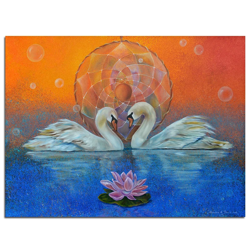 5D DIY Алмазная картина пара лебедь полная квадратная Вышивка Изображение мозаики