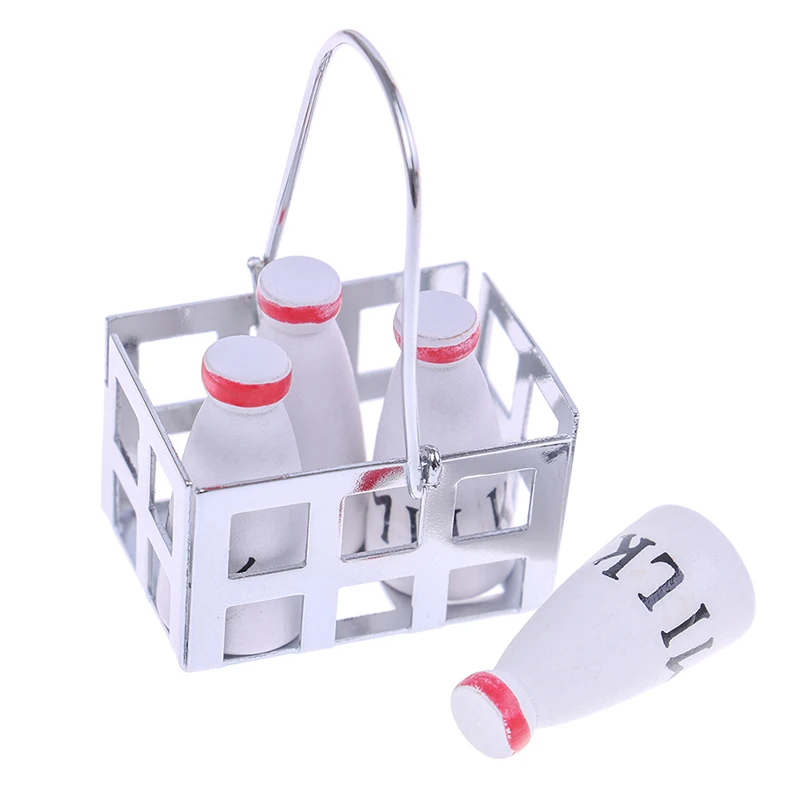 

1:12 Dollhouse accessories simulation milk toys for children a basket milk toys