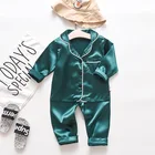 Детский осенний пижамный комплект, детская Ночная одежда с милым мультяшным медведем для девочек и мальчиков, новинка 2021, Повседневная Пижама, наряд, шелковая одежда