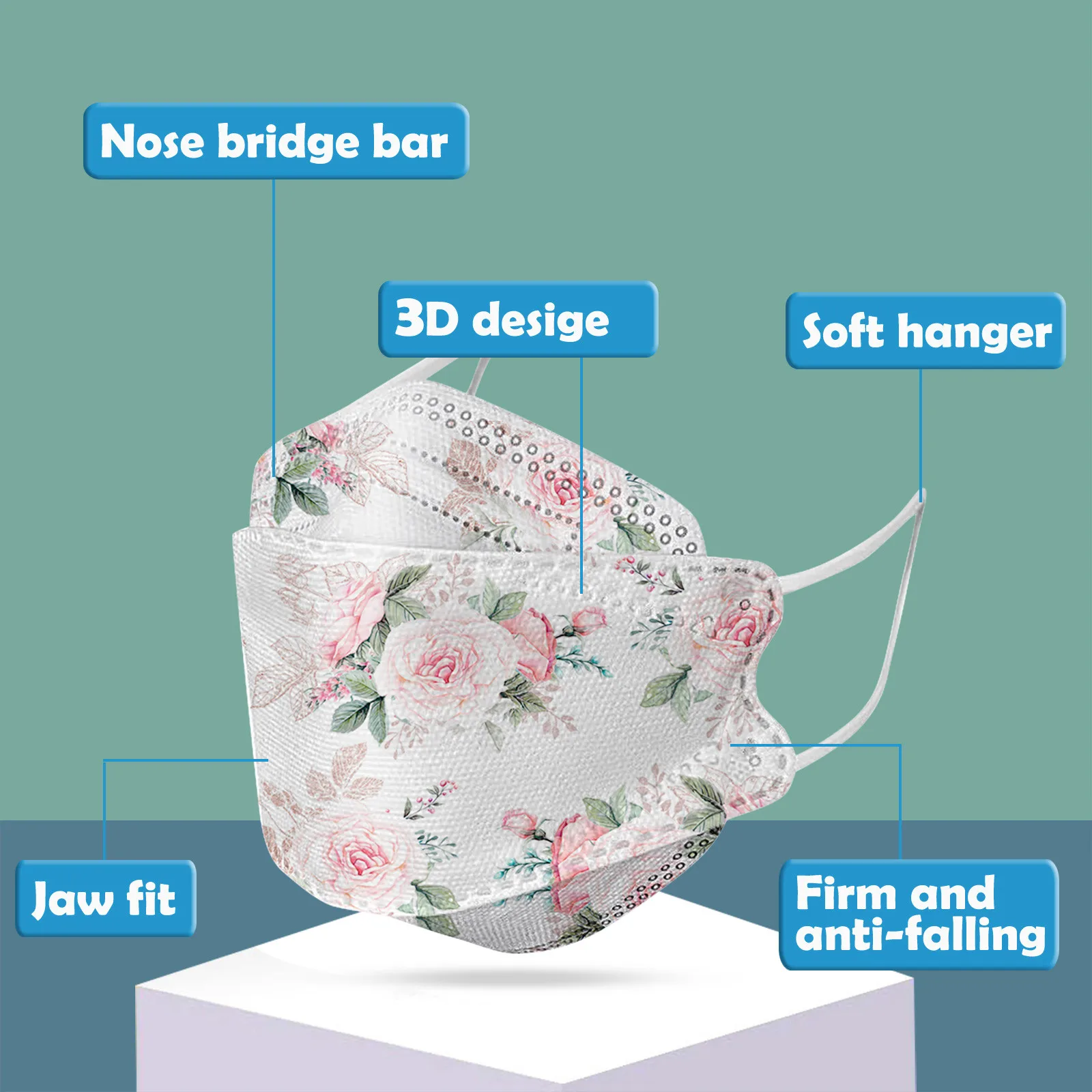 5 шт. маски для лица с принтом в виде рыбок | Тематическая одежда и униформа