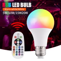 rgb e27 smart contro atmosphere lamp led dimmable 5w 10w 15w rgbw led lamp colorful changing bulb led rgbw white decor home