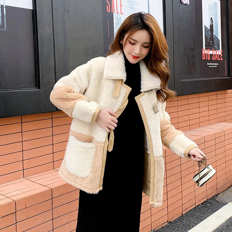Пальто из овечьего меха для женщин новинка 2019 модное зимнее меховое цельное