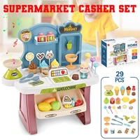 cash register toy set with light sound pretend play toy early educational toy for kids 29pcsset mini supermarket checkout toy