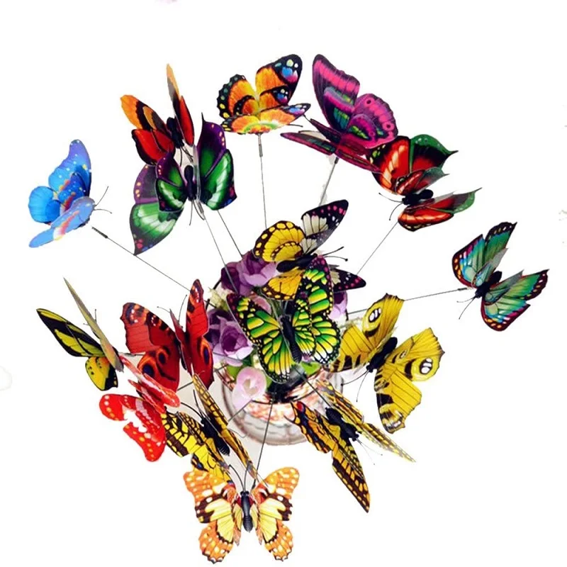

PVC 6cm Simulation Plunger Double Butterfly Garden Wedding Hanging Random