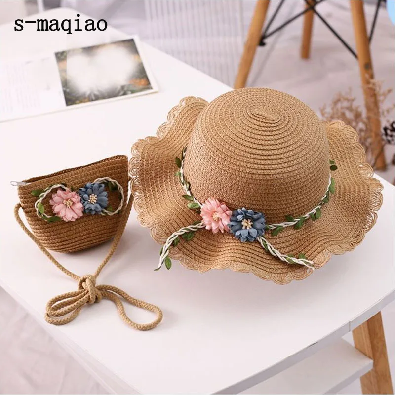 Новинка милое летнее платье для детей пляжные шляпы с широкими полями цветы