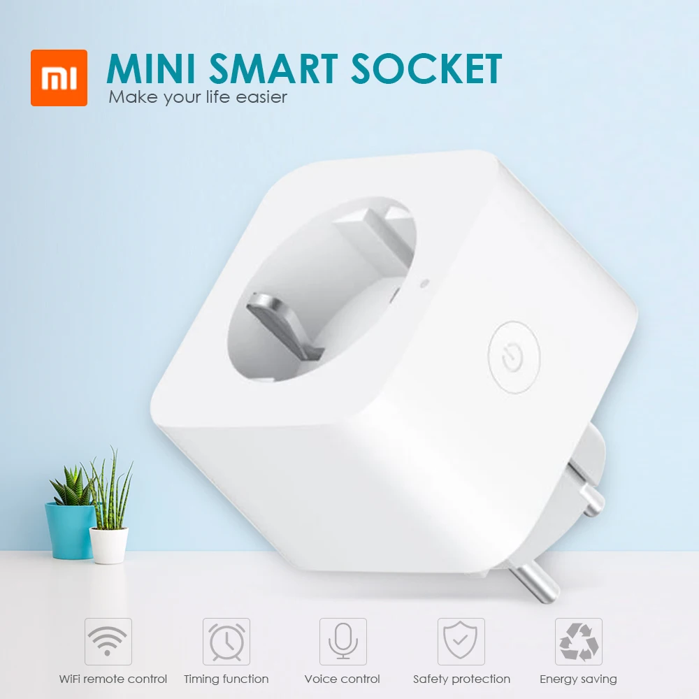 Xiao Mi умный дом ZNCZ04LM мини Wi-Fi розетка Совместимость с Google Home управление Функция