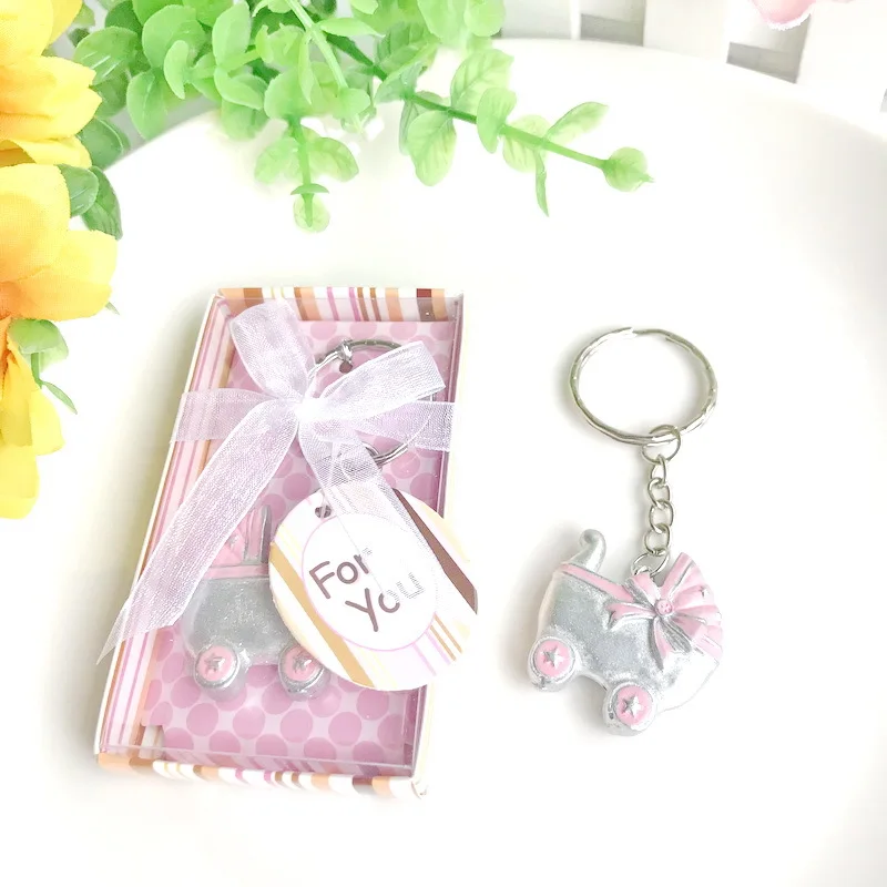

Pink or Blue Baby Carriage Design Key Chains, Birth Christening Gift, Keychain Favor, Baby Shower Favors Souvenir, 10Pcs