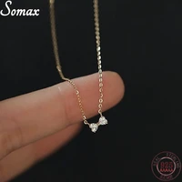 925 sterling silver double love bow pendant necklace women plating 14k gold bowknot clavicle chain luxury wedding jewelry gift
