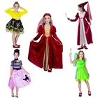 DSPLAY зеленое сказочное платье для девочек косплей детские костюмы принцессы средневекового возрождения ролевые игры Детский костюм на Хэллоуин