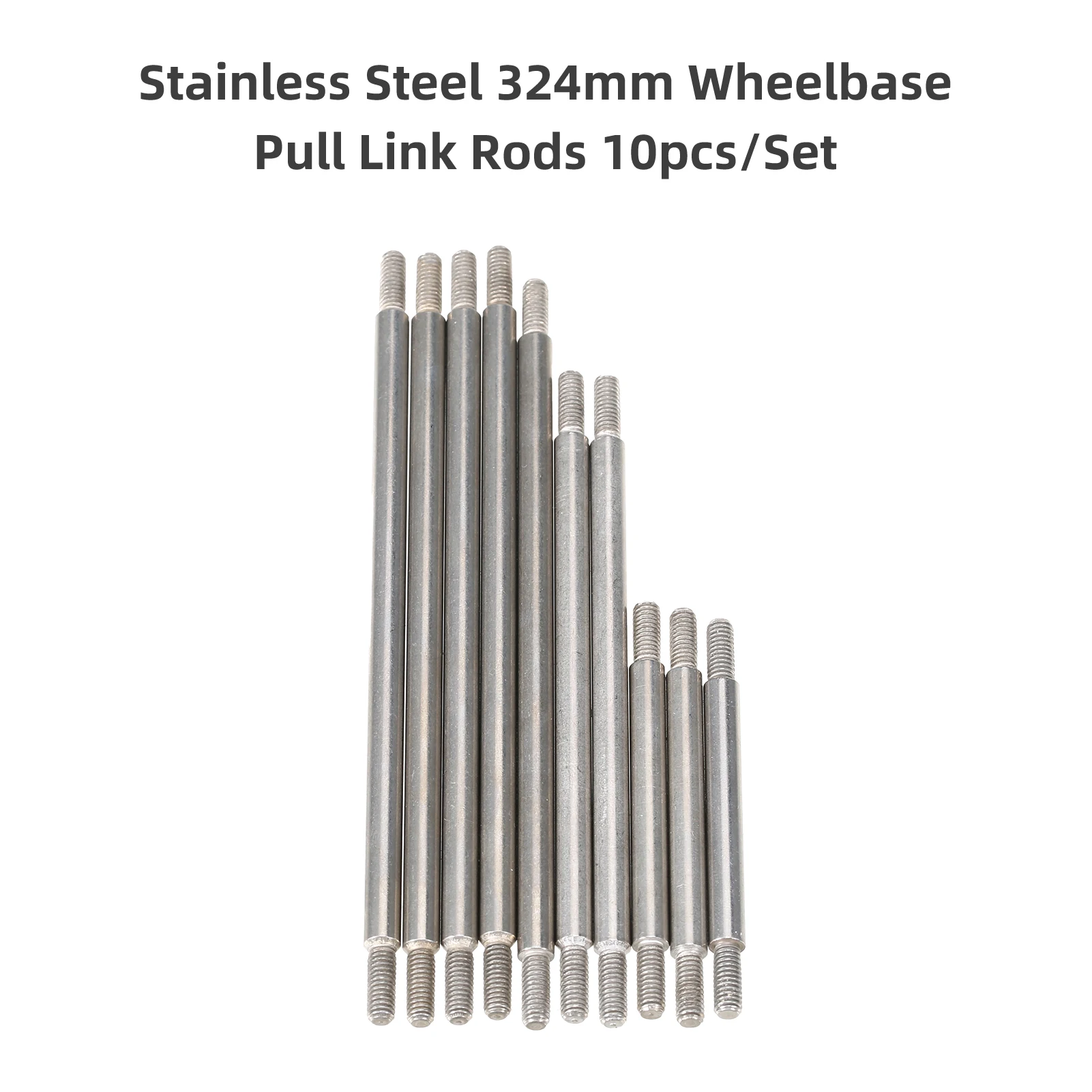 

Тяговые стержни из нержавеющей стали 10 шт./компл. для автомобиля с колесной базой 324 мм, совместим с автомобилем TRAXXAS Trx4 82056-4/82006-4 RC