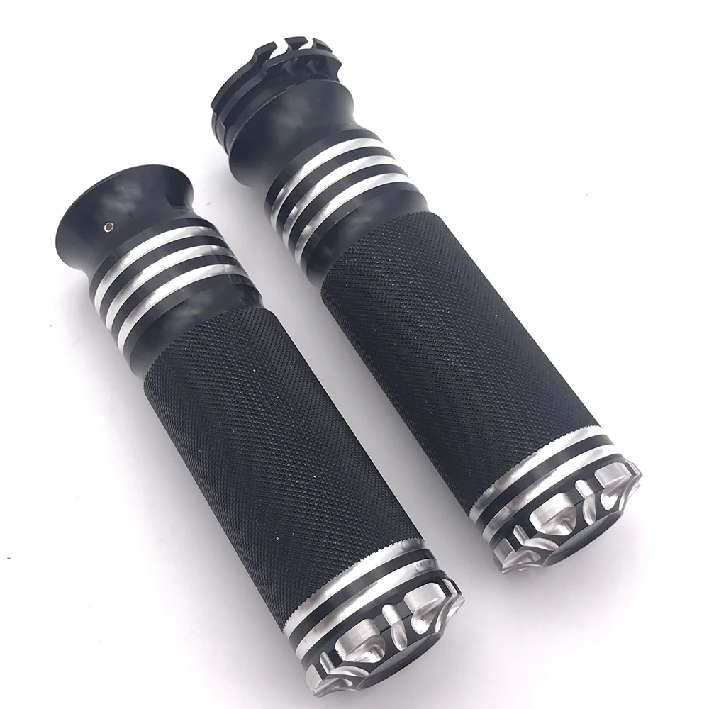 1 пара 25 мм ручки для Руля Мотоцикла черные серебристые резиновые пластиковые Harley