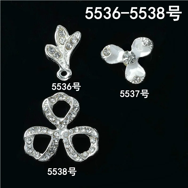 10 шт. серебряного цвета сплав Хрустальный лист цветок Шарм для