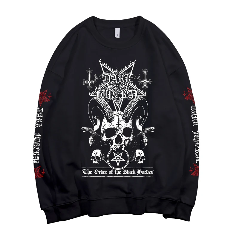 

2 Designs DARK FUNERAL Band Pollover Sweatshirt Rock Hoodie Heavy Metal Sudadera Rocker Streetwear Fleece Skull Demon