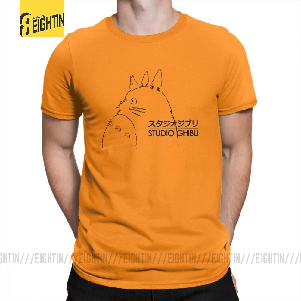 My neighit Totoro Studio Ghibli TotoroT-футболки Хаяо Миядзаки, мужские футболки с коротким рукавом, летняя одежда, футболки из чистого хлопка - Цвет: Оранжевый