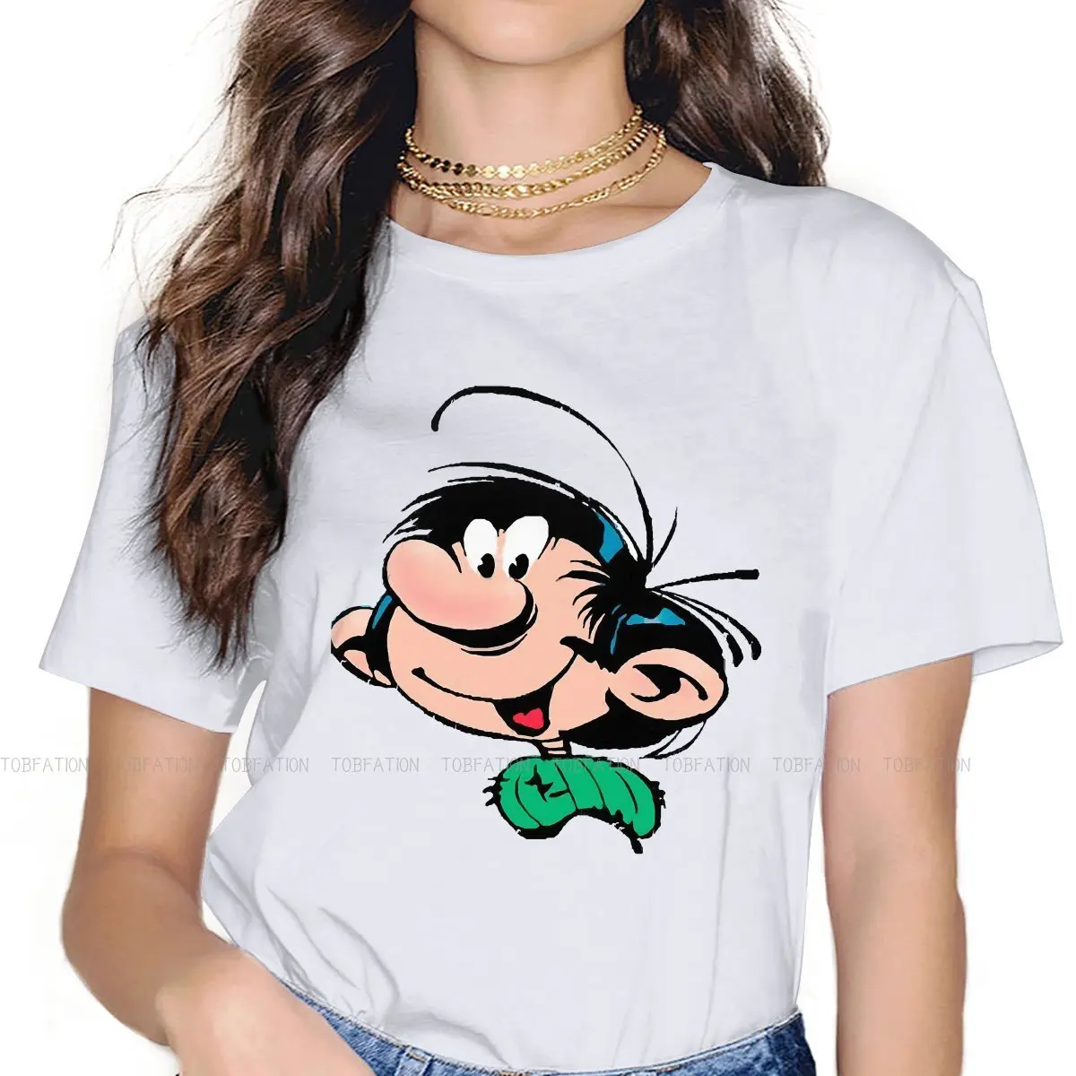 

Футболка Gomer Goof для женщин, футболки из комиксов Гастон лаклавифе, модная женская футболка, мягкая летняя футболка большого размера