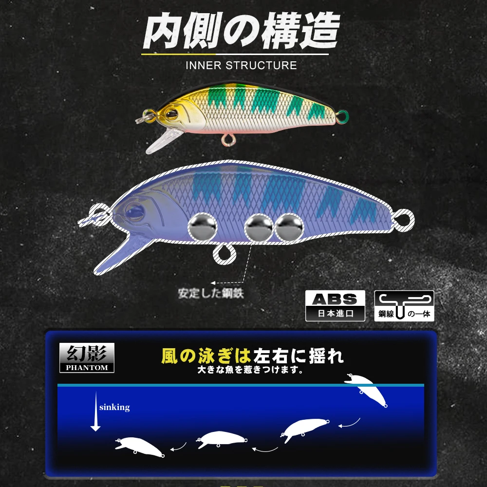 D1 SMITH D-INCITE Minnow Lures Sinking Wobblers 44mm 55mm Crankbait High-quality Artificial Hard Bait Tackle 2020 set