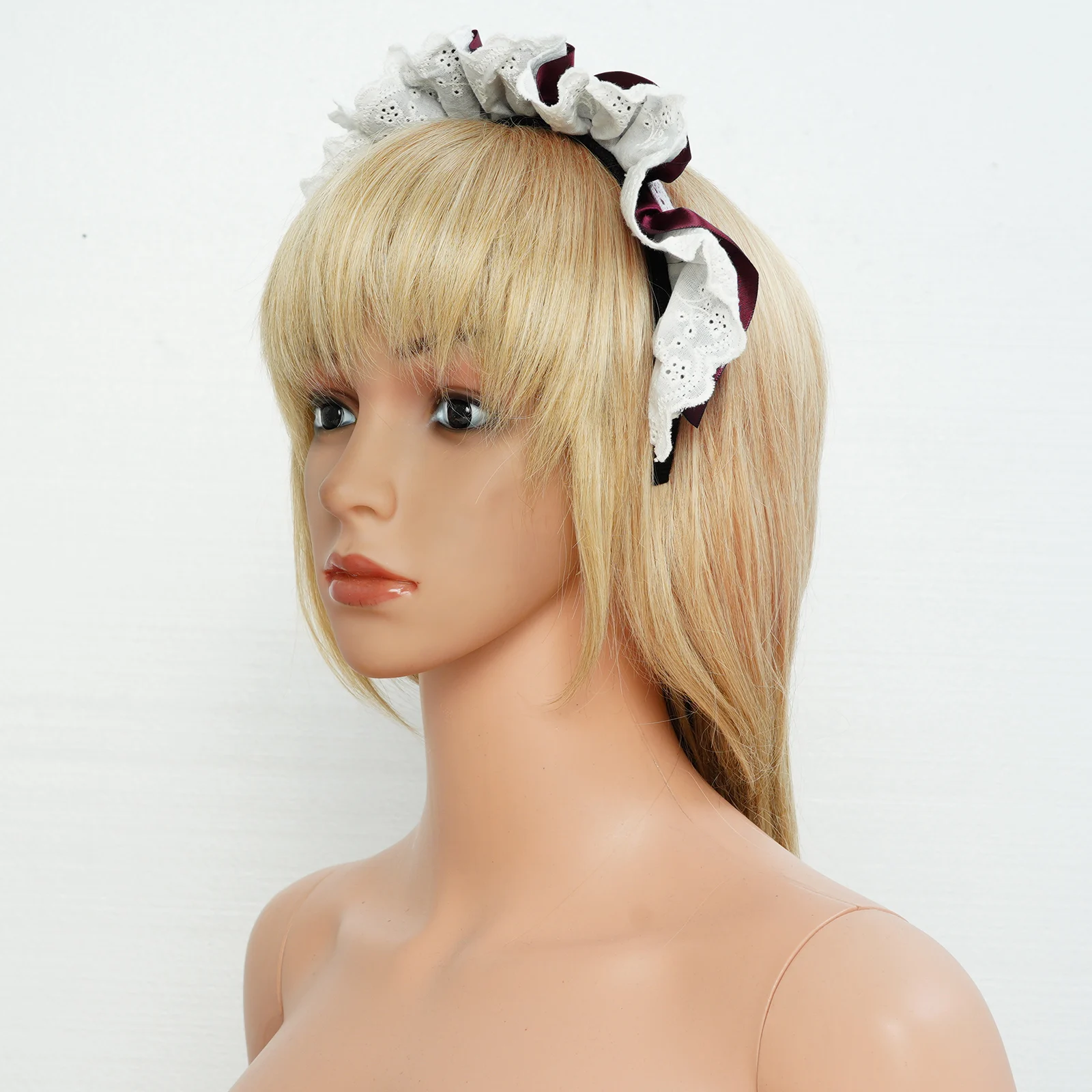 Лоли горничной с лентой и кружевом Одежда для танцев повязка на голову