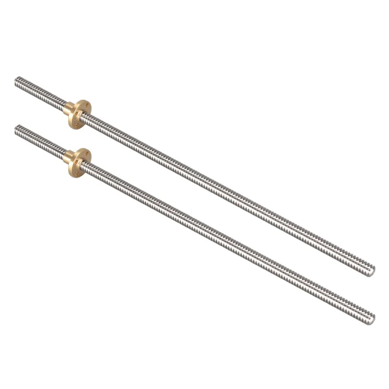 

T8 Lead Screw With Nut OD 8mm Pitch 2mm Lead 2mm Lenght 100mm 250mm 300mm 350mm 400mm 450mm 500mm For DIY CNC Engraving Machine