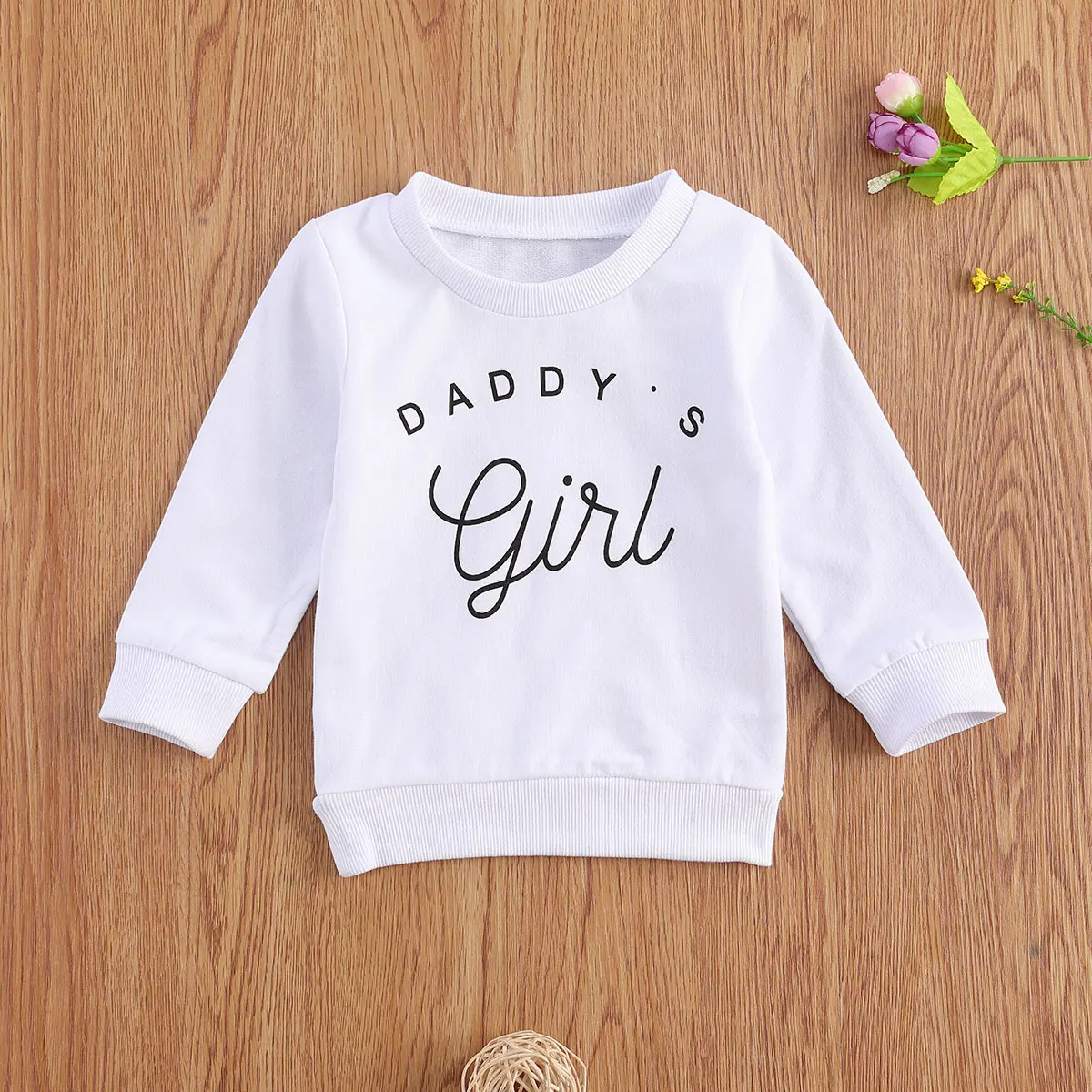 2021 0-3Y DADDY Toddler Baby Girls Sweatshirt Top Letter Print Long Sleeve Hoodies Spring Autumn Kids Outwear 3 Colors
