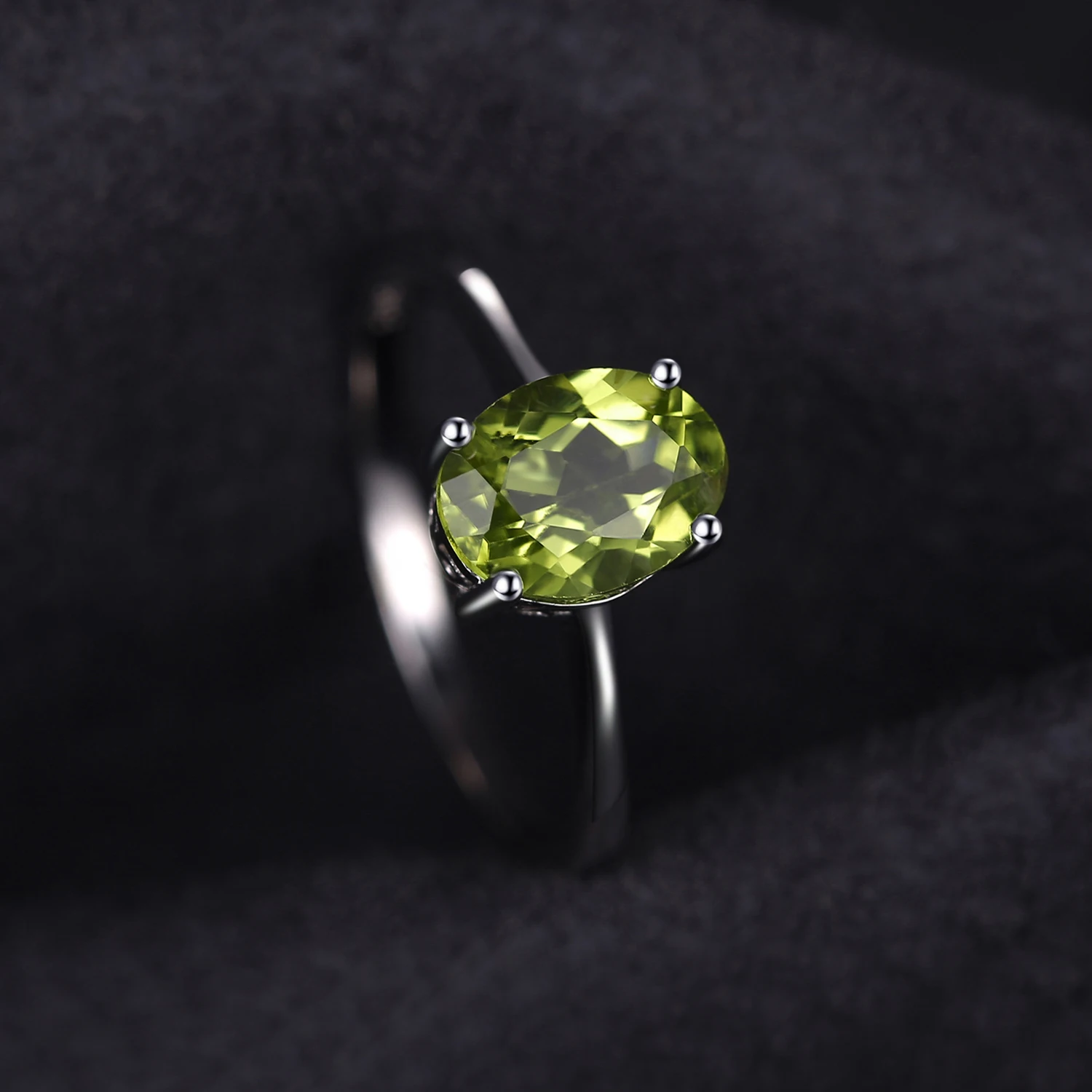 Jewelrypalace натуральная 925 серебро 1.4ct натуральный Пасьянс Перидот Кольца для Для женщин любовь подарок Классический овальный Красивые ювелирные изделия