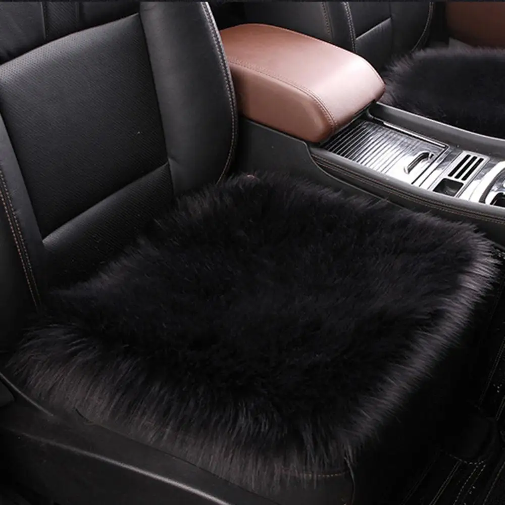 new 1pc fur car seat cover fiber faux auto seats cushion long plush winter warm seats mats universal for bmw toyota honda pink free global shipping
