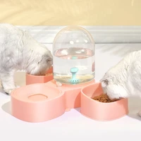 automatic dog bowl drinking water cat bowls removable pet bottle fountain feeding container double dog bowls water feeder bottle
