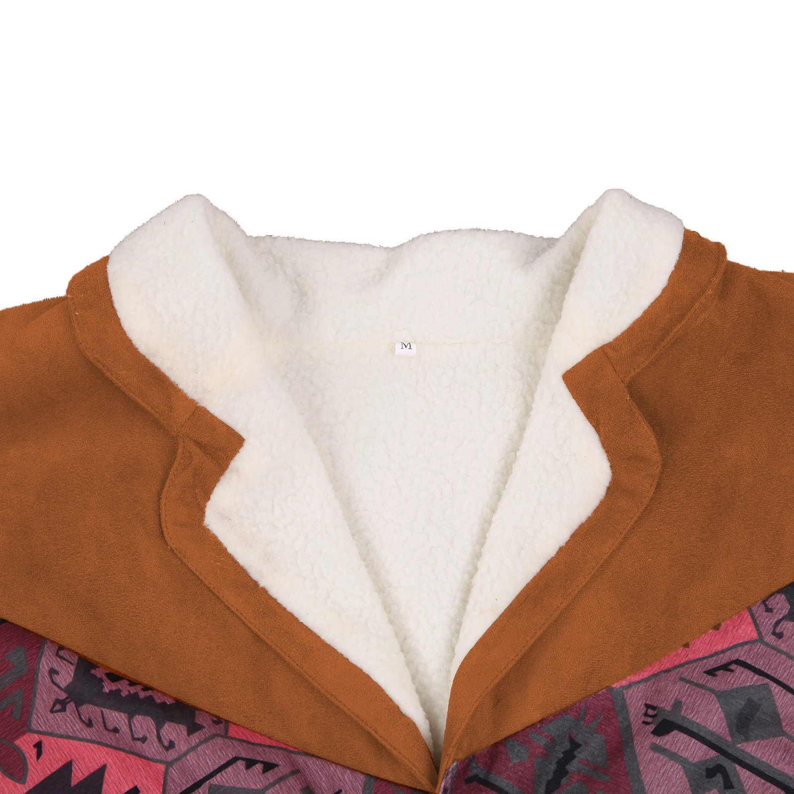 

Men\u2019s Suede Stitching Fur Coat, Color Block Lapel Long Sleeve Fleece Buttons Coats Jackets