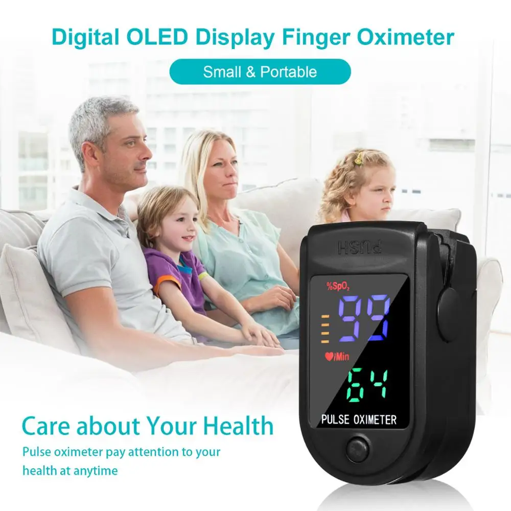 Household Digital Finger Pulse Oximeter Blood Oxygen Saturation Meter heart rate Monitor Health Care tonometer pulsoksymetr