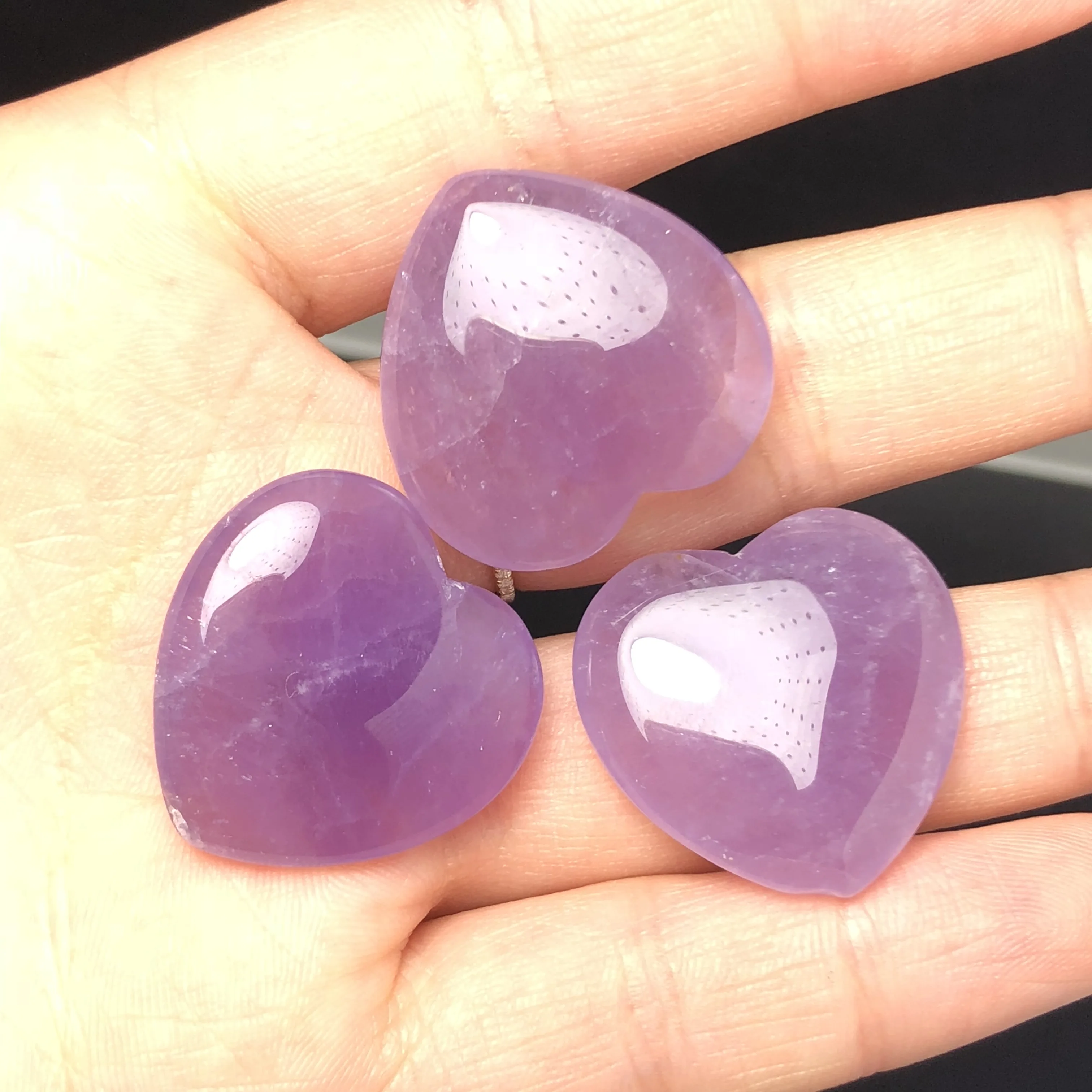 3 шт. натуральный аметист в форме сердца массаж кварцевый кристалл и минерал