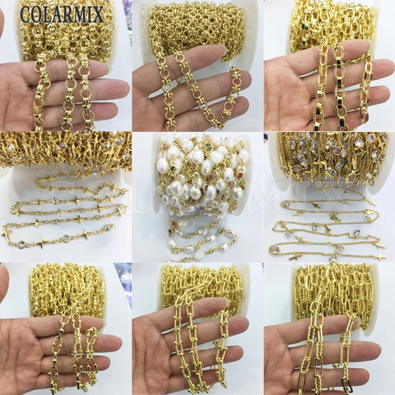 

3 meters Multi kinds chain necklace crystal beaded Rosary chain accessories for jewelry making 51117