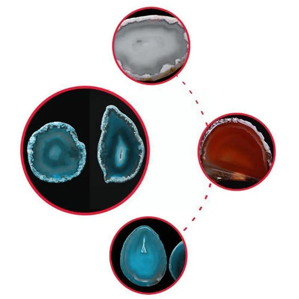 

Natural Agate Stone Edging Coaster Nail Art Jewelry Board Aura Party Decoration Display Wedding Decor Holiday Healing Dinne U2x0