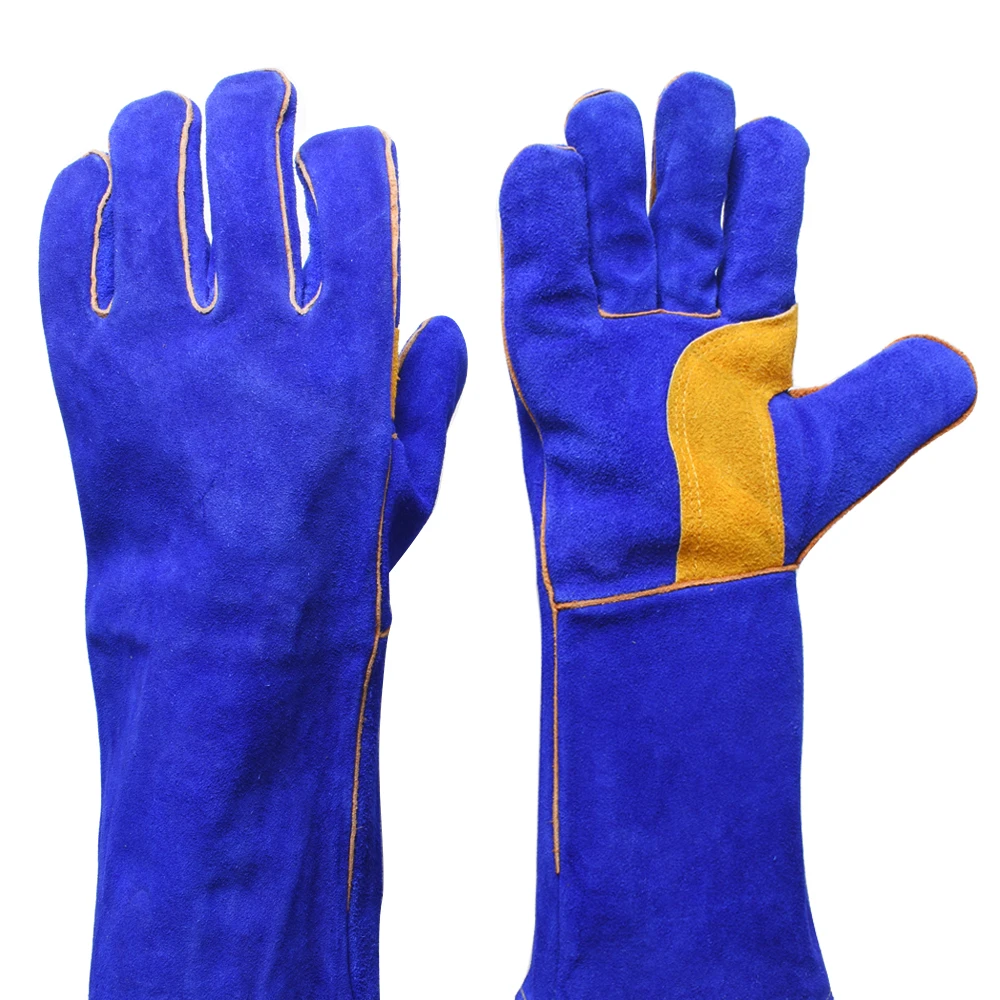 Перчатки для сварки кожаные жаропрочные варежки камина духовки гриля барбекю