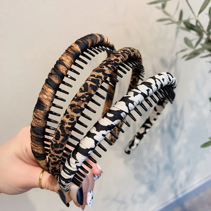 

Fashion Retro Girls Floral Cloth Hair Hoop Wrap Headband With Teeth Women Headdress Female Hair Accessories Hairband Headwear