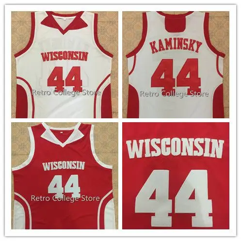 

High Quality Men's Wisconsin #44 Frank Kaminsky Jersey College Throwback Stitched Customized Any Name And Number
