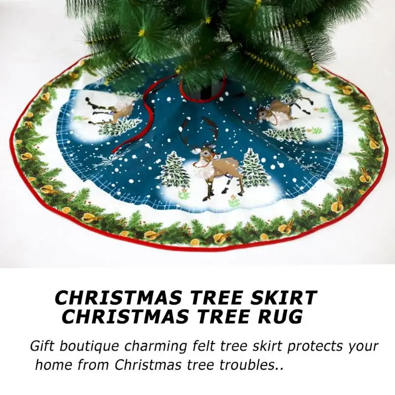 Нетканая юбка для рождественской елки фартуки круглый ковер с изображением