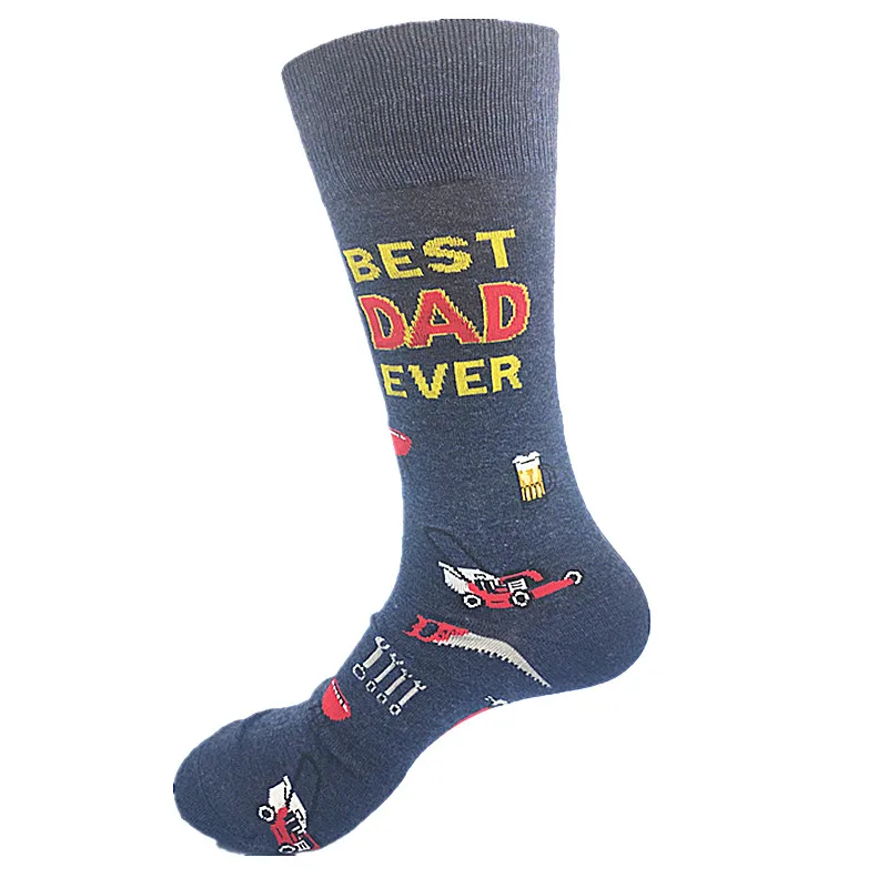 

A pair of good quality autumn and winter cotton men's socks hamburger beer coke Banana shark fruit crab Middle cylinder socks