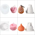 3D Роза, цветок, сосновые конусы, кубик, свеча, силиконовые формы сделай сам, форма для мыла, украшение, форма ручной работы