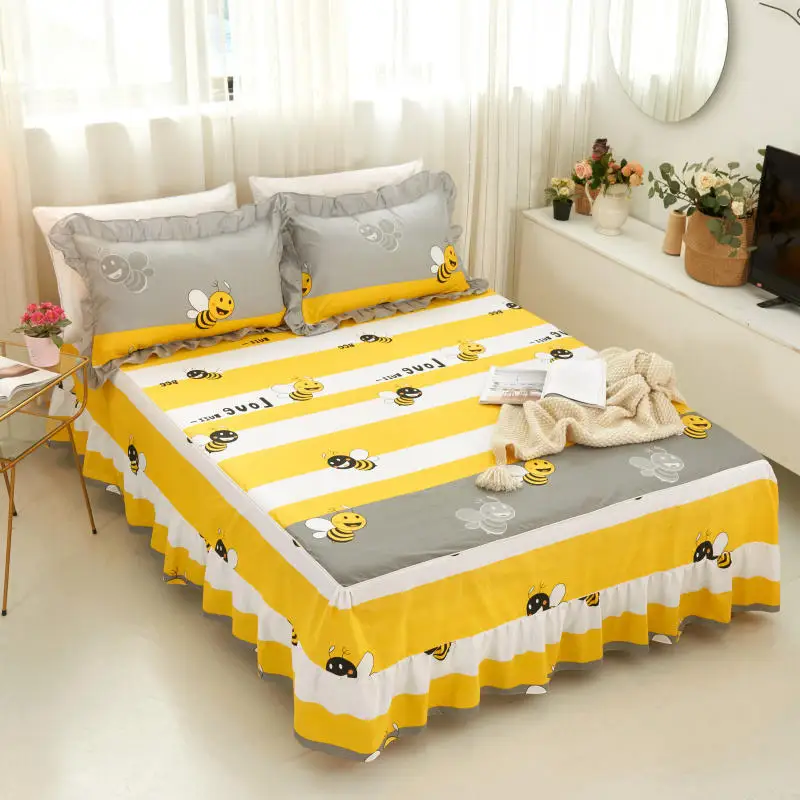 

1pcs Bed Skirt Thin ( Without Pillowcase ) Cartoons Printed Sheet Comfortable Bed Sheet King Queen Size Bedspread Mattress Cover