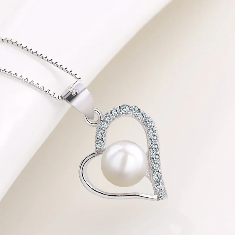 Женское ожерелье с подвеской из серебра 925 пробы жемчугом|Подвески| |