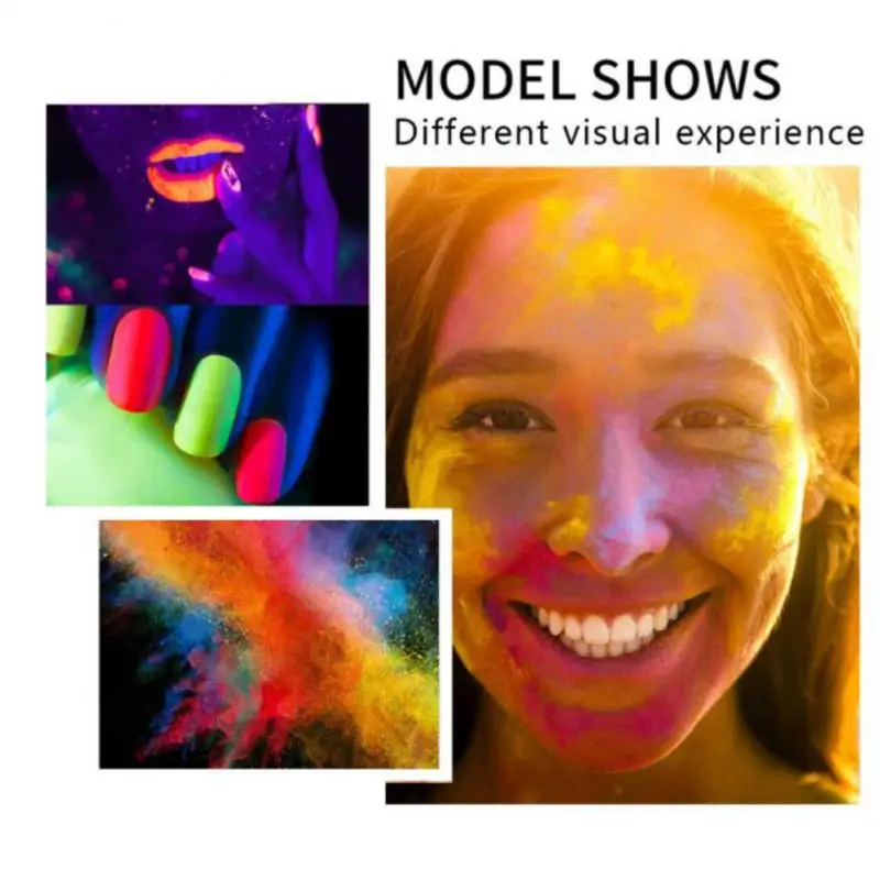 12 Цветов люминесцентные лампы для ногтей Пудра с эффектом блеска DIY дизайн