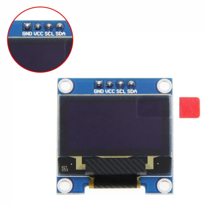 Горячая-0 96 дюймов IIC I2C серийный GND 128X64 OLED ЖК-дисплей светодиодный модуль SSD1306 для