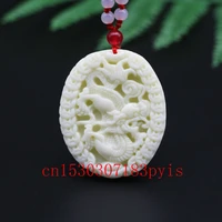 natural chinese white jade dragon pendant necklace hand carved fashion charm jewelry accessories amulet for men women lucky gift