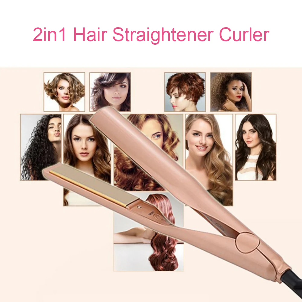 2 в 1 регулируемая температура щипцы для завивки волос палочка ролик утюжок