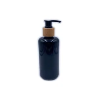 100ml black cosmetic packaging dropper glass bottle with bamboo pump cap body cream perfume essential oil refillable bottles