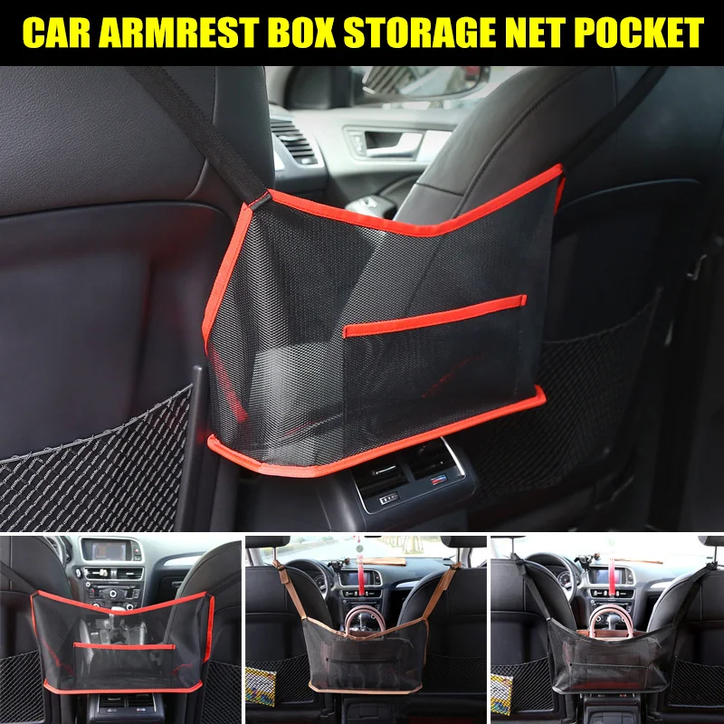 

Car Mesh Organizer Seat Back Net Bag Barrier of Backseat Pet Kids Cargo Tissue Purse Holder Driver Storage Netting Pouch B99