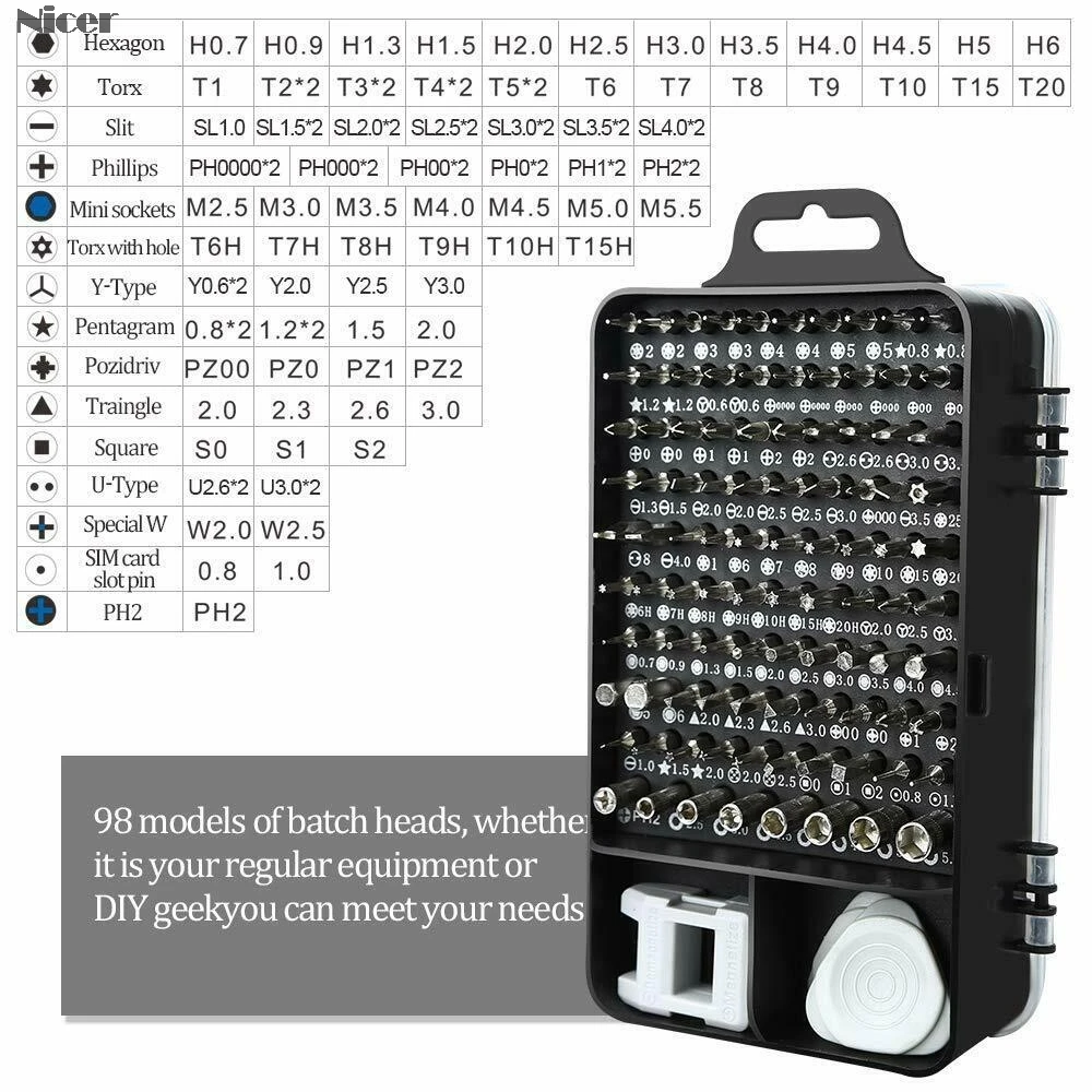 115 In 1 Screwdriver Set Mini Electric Precision For Iphone Huawei Tablet Ipad Home Tool | Дом и сад