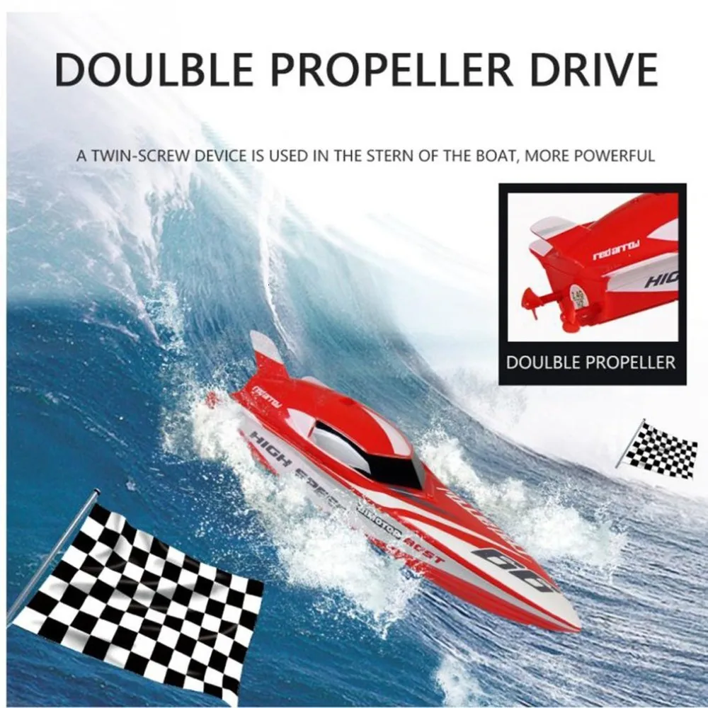 3312 М 2 4 ГГц радиоуправляемая лодка канала высокоскоростная мини гоночная