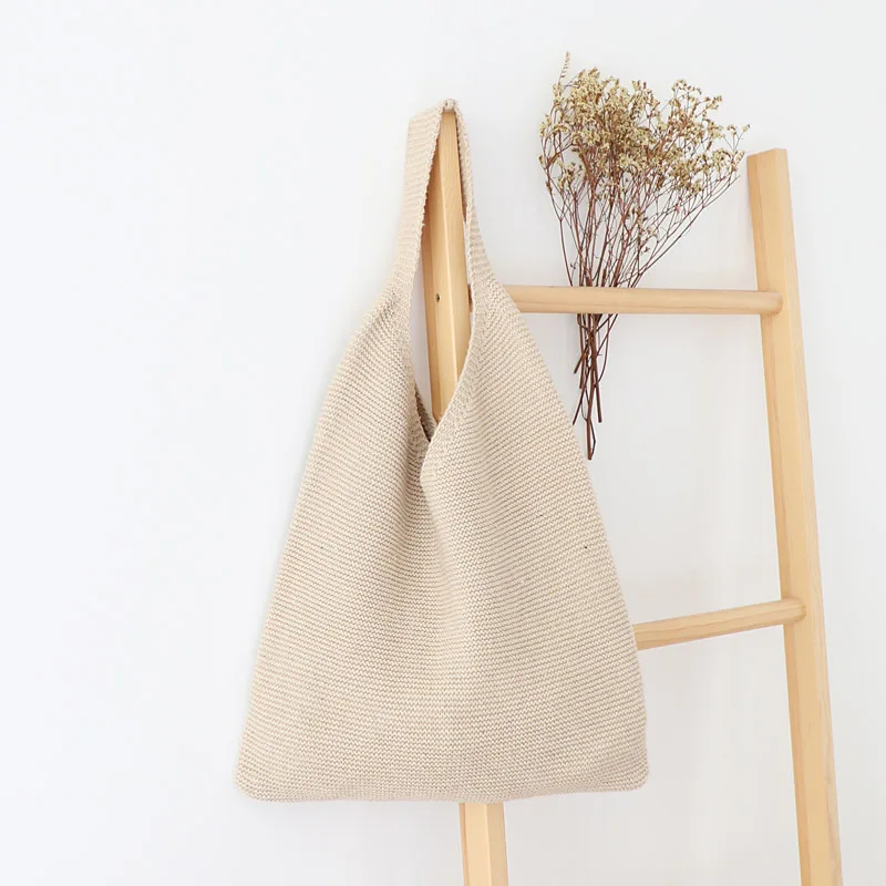 

Knitted Bag Korean Fashion Retro Wool Autumn Winter New Style Hand Shopping Bag Art Small Fresh One-shoulder Knitted Bag