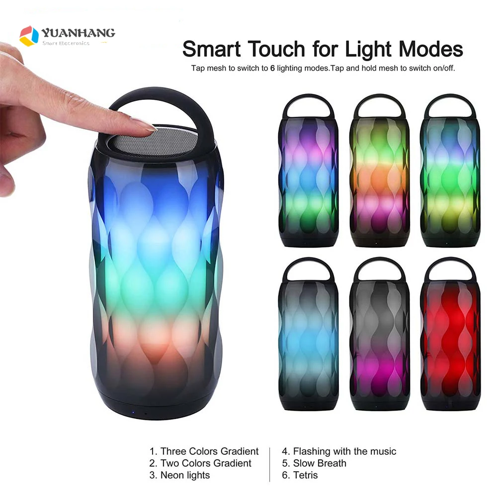 Портативный СВЕТОДИОДНЫЙ цветной беспроводной Bluetooth динамик TF карта громкая