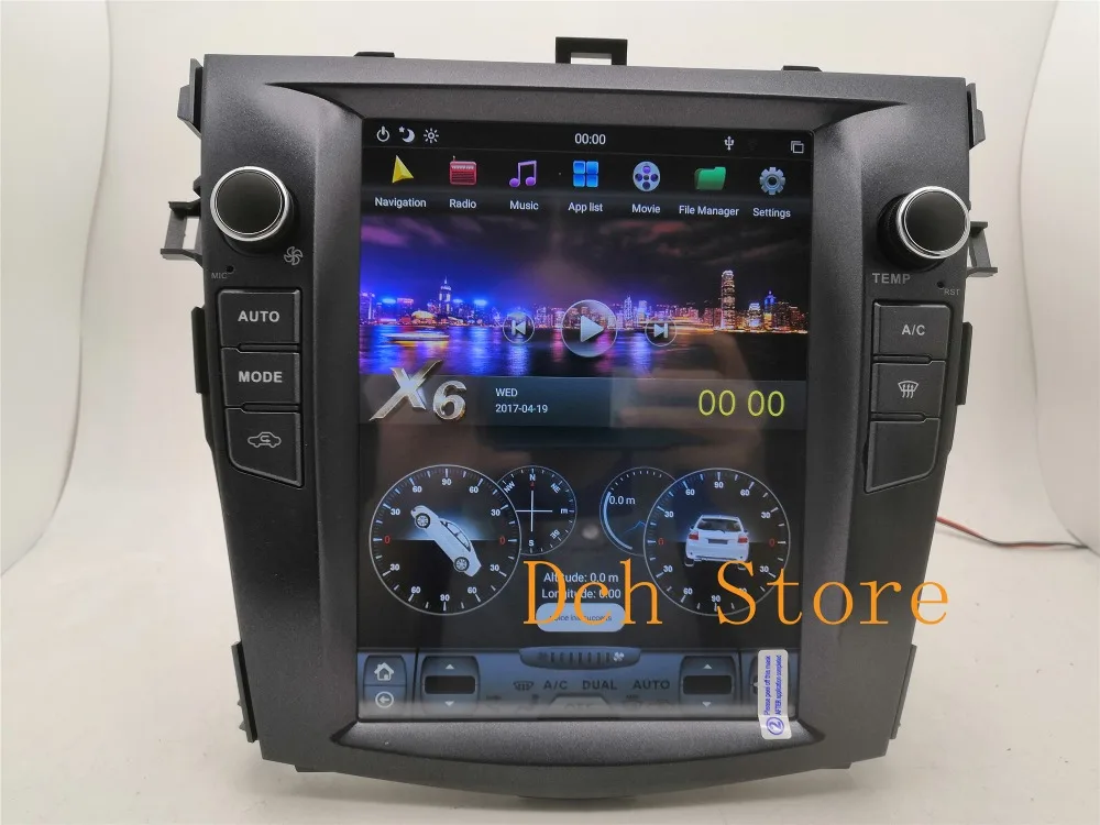 10,4 дюймов Tesla стиль Android 8,1 автомобильный dvd-плеер gps для Toyota Corolla 2006-2013 4G ram навигация для авто AC ips PX6 CARPLAY